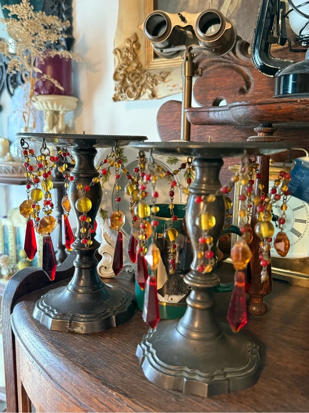 Vintage Brass Whimsigoth Candle Holders Home Decor